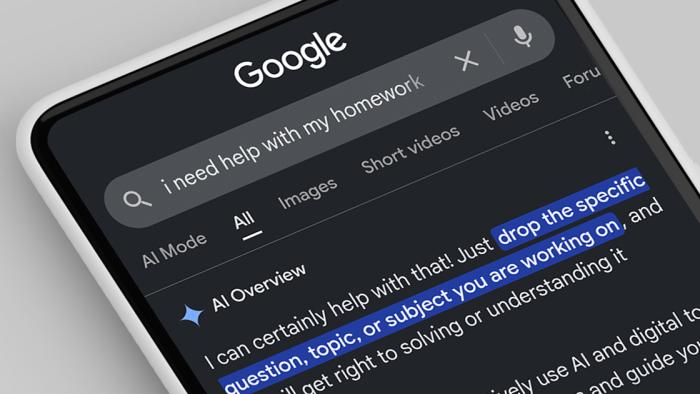 Google search on a phone screen displaying AI Overview