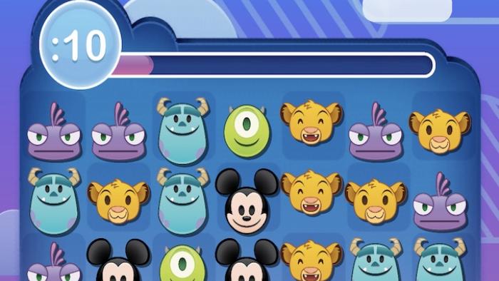 Example of matching combinations in Disney Emoji Blitz