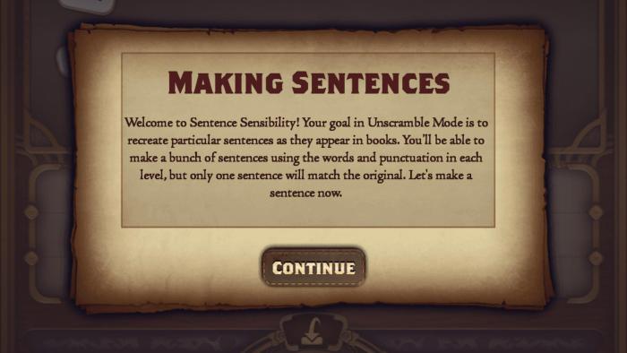 Sentence Sensibility App: Screenshot #2