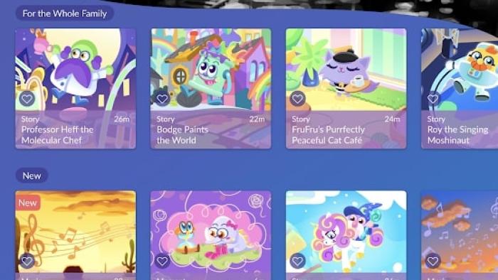 Moshi Kids Slee p and Meditation home screen