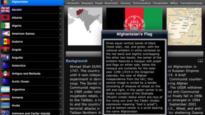 The World Factbook for iPad App: Screenshot #2