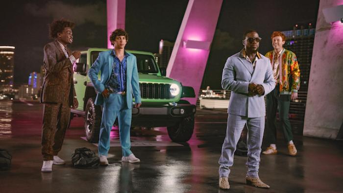 72 Hours: Kevin Hart and group all dressed up.