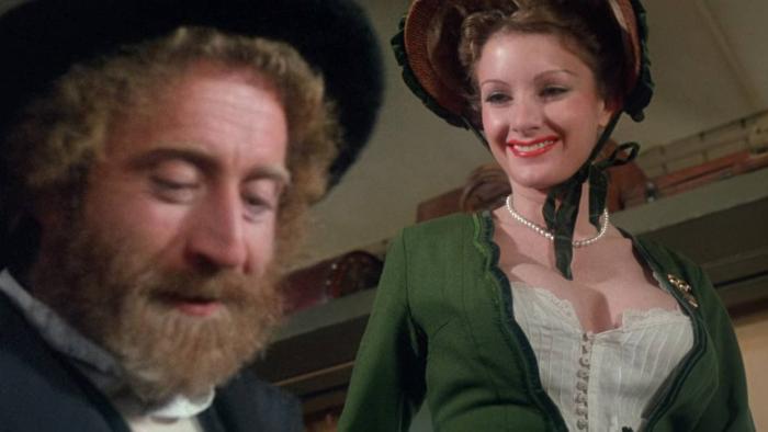 The Frisco Kid: Gene Wilder looks to the ground as a woman stands over him