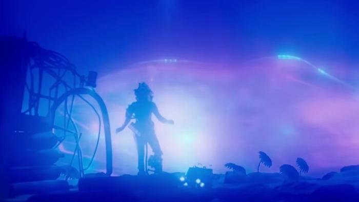 The Abyss Movie: Deep-sea view of a human silhouette against a bright pink blob