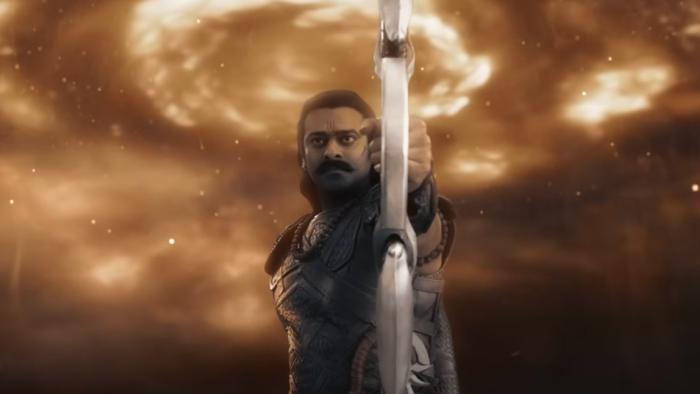 Adipurush: a shot of Raghav looking fierce with his bow and arrow