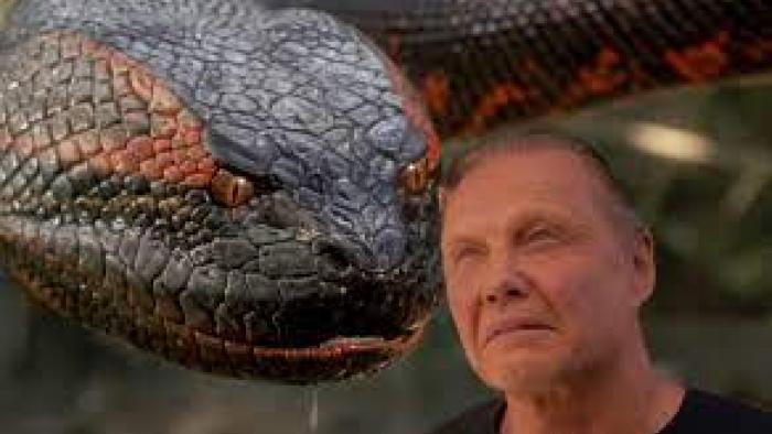 Anaconda Movie: A large snake sneaks up behind Serone