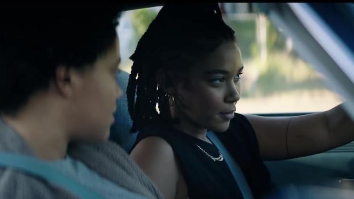 Asking for It Movie: Regina drives while talking to Joey, who rides in the passenger seat