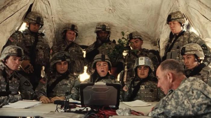 Atropia movie: Soldiers listen to their general