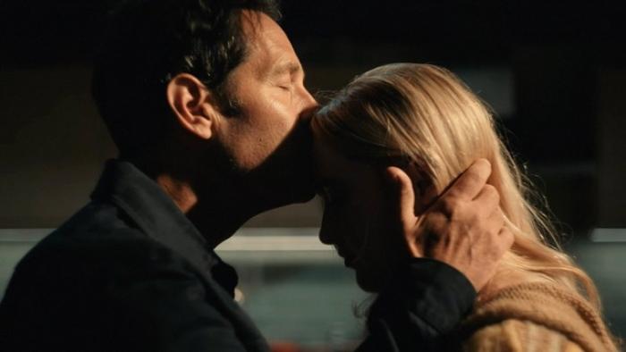 Avengers: Doomsday Movie: A man gently kisses a woman's forehead