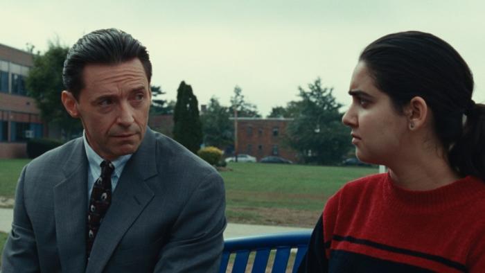 Bad Education TV Movie: Tassone leveling with high school journalist Rachel (Geraldine Viswanathan)