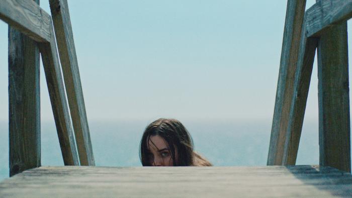 The Beach House Movie: Emily crawls up the stairs