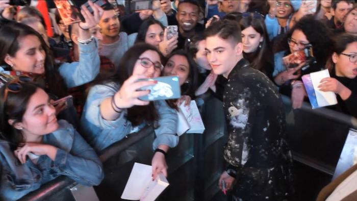 Beyond After: Hero Fiennes-Tiffin with fans.