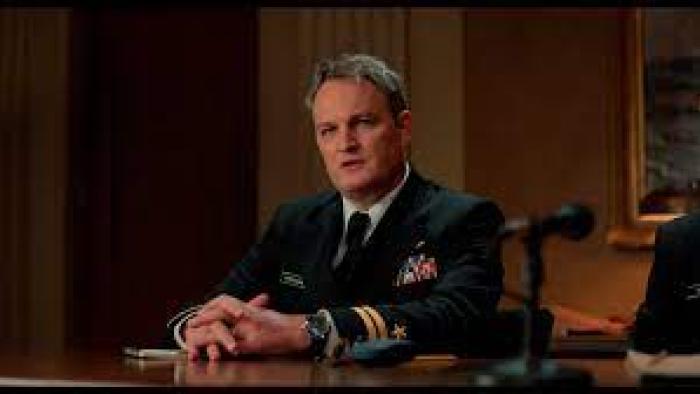 Caine Mutiny Court Martial scene 1:  White man in uniform in court