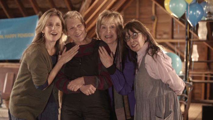 Chantilly Bridge Movie: Helen Slater, Lindsay Crouse, Jill Eikenberry, Talia Shire smile while standing together