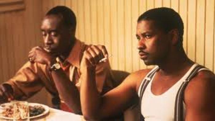 Devil in a Blue Dress: Denzel Washington and Black man eat a meal