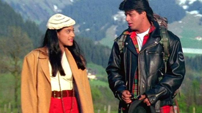 Dilwale Dulhania Le Jayenge: Kajol and Shah Rukh Khan as a young couple