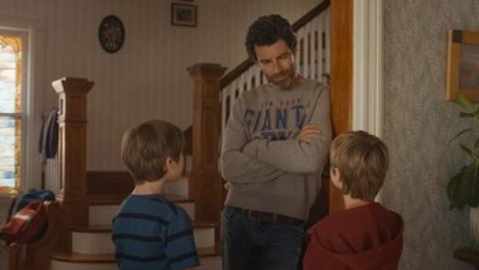 Don't Say Good Luck: Max Greenfield with two boys.