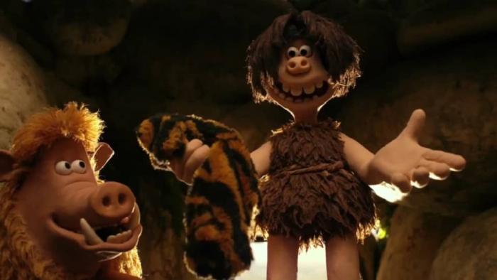 Early Man Movie: Hognob and Dug in a cave