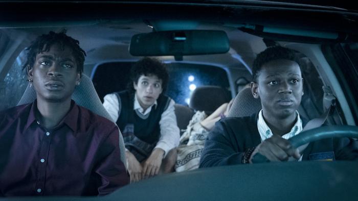Emergency Movie: Sean, Kunle, and Carlos in the car