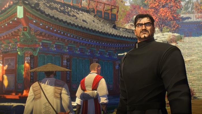 Exorcism Chronicles: The Beginning Movie: Approaching a temple with two other men, Father Park warily turns to look back
