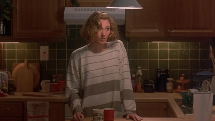  Fever Pitch: Ruth Gemmell stands in kitchen making tea