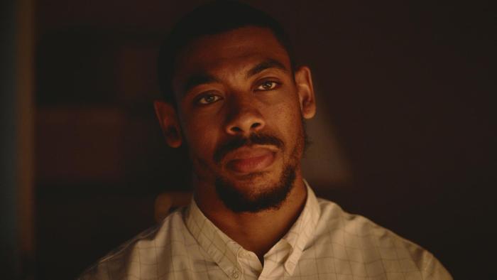Foe: A close-up of Aaron Pierre who plays Terrance.