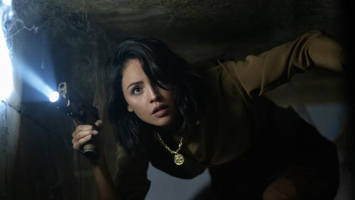 Fountain of Youth: Eiza Gonzalez navigates a tunnel.