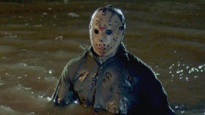 Friday the 13th Part VI -- Jason Lives: A figure in a hockey mask emerges from a lake