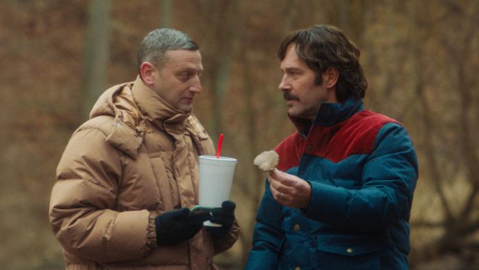 Friendship movie: Austin and Craig talk outdoors; Craig has a drink with a straw, Austin has a snack