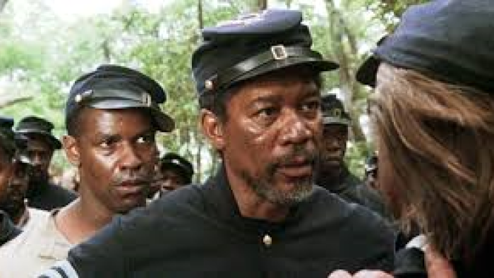 Glory Movie: Denzel Washington and Morgan Freeman in Union Army uniforms