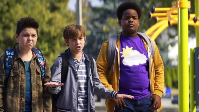 Good Boys Movie: Thor, Max, and Lucas stand in a playground