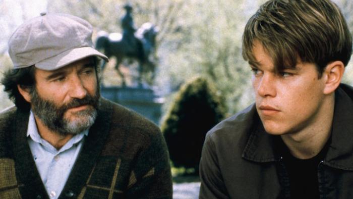 Good Will Hunting movie: Sean and Will sit next to each other outdoors