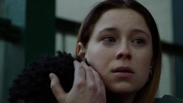 The Graduates movie: Mina Sundwall cradles Alex R. Hibbert to her shoulder