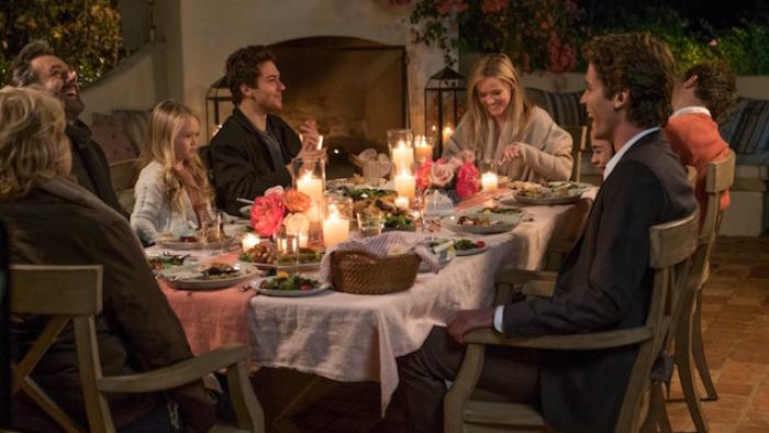 Home Again Movie: The whole "family" eating dinner