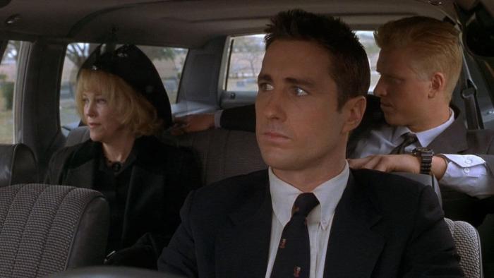 Home Fries: Catherine O'Hara, Luke Wilson, and Jake Busey in a car