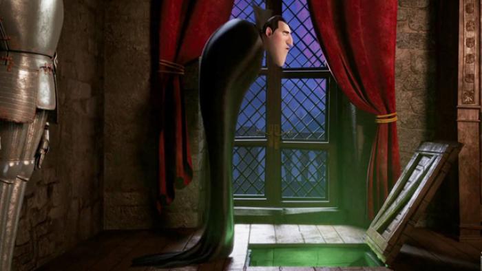Hotel Transylvania Movie: Dracula stands over a glowing green trap door