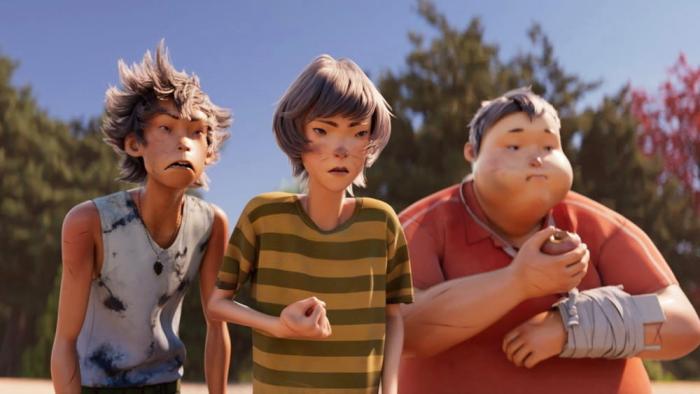 I Am What I Am movie: A Juan stands with friends A Mao and A Gou after a long journey