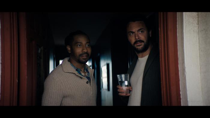 I’m Beginning to See the Light: Brandon T. Jackson and Jack Huston look towards the camera.