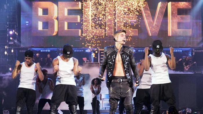 Justin Bieber's Believe: Justin Bieber performing