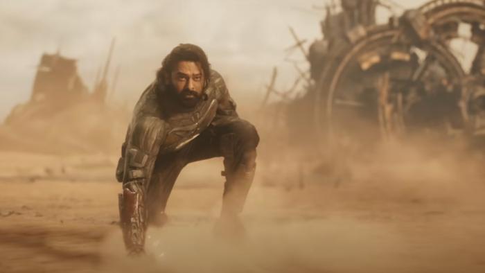 Kalki 2898 AD: Bhairava in a dusty landscape looking ready to launch into action