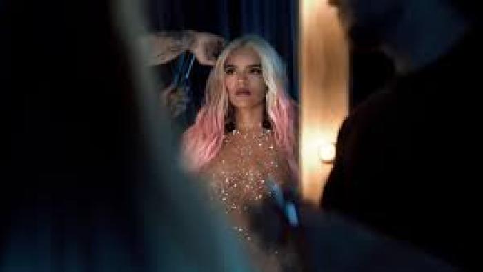Karol G: The performer gets ready to go on stage.