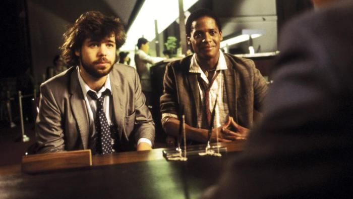 Krush Groove: Russell and Rick try to get a loan from the bank. 