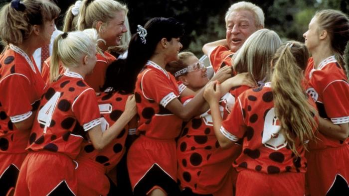 Ladybugs movie: Rodney Dangerfield is hugged by entire soccer team