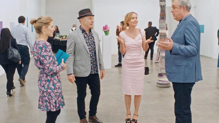 Life Upside Down Movie: Bob Odenkirk, Radha Mitchell, and Danny Huston interact at a gallery opening