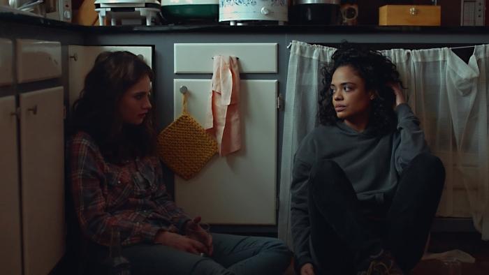 Little Woods Movie: Sisters Deb and Ollie talk in the kitchen