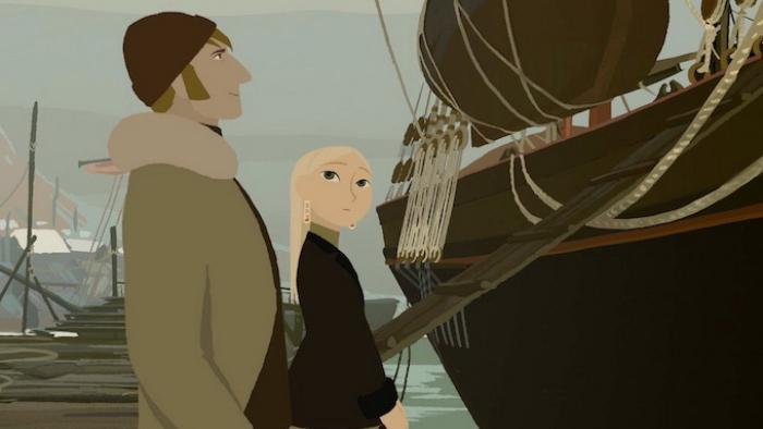 Long Way North Movie: Sasha and Larson on the pier
