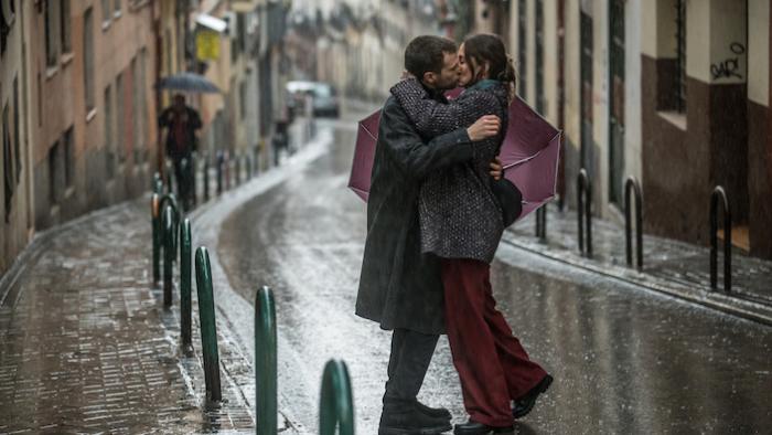 Love at First Kiss: Alvaro Cervantes and Silvia Alonso share a kiss.