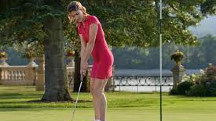 Love on the Right Course: a woman golfing
