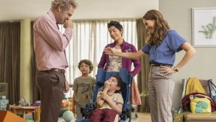 Lucca's World: Family in a hotel room.