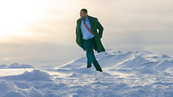 Luther - The Fallen Sun: Idris Elba as John Luther walks across a snowy surface